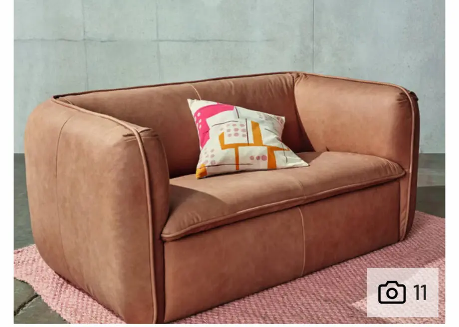 Made Berko 2 Seater Sofa, Tan Leather Product