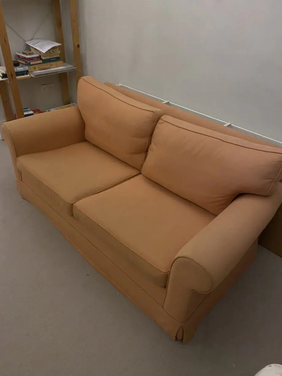 Bespoke made, Pale Terracotta 2-3 seater sofa