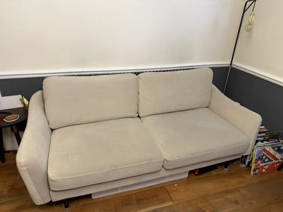 Snug Rebel sofa, sofa bed and two footstools in excellent condition
