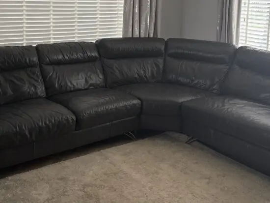 DFS corner sofa charcoal grey 100% leather
