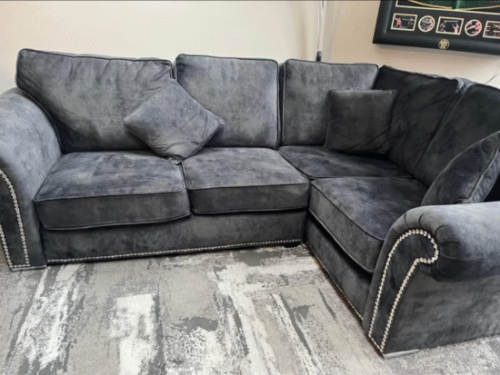 Charcoal corner sofa