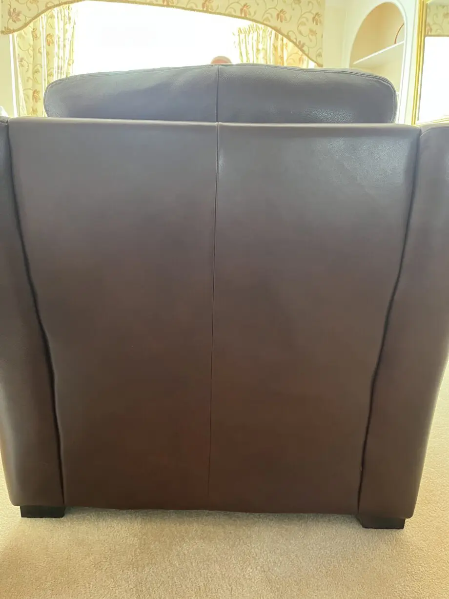 John Lewis leather armchair, cognac brown