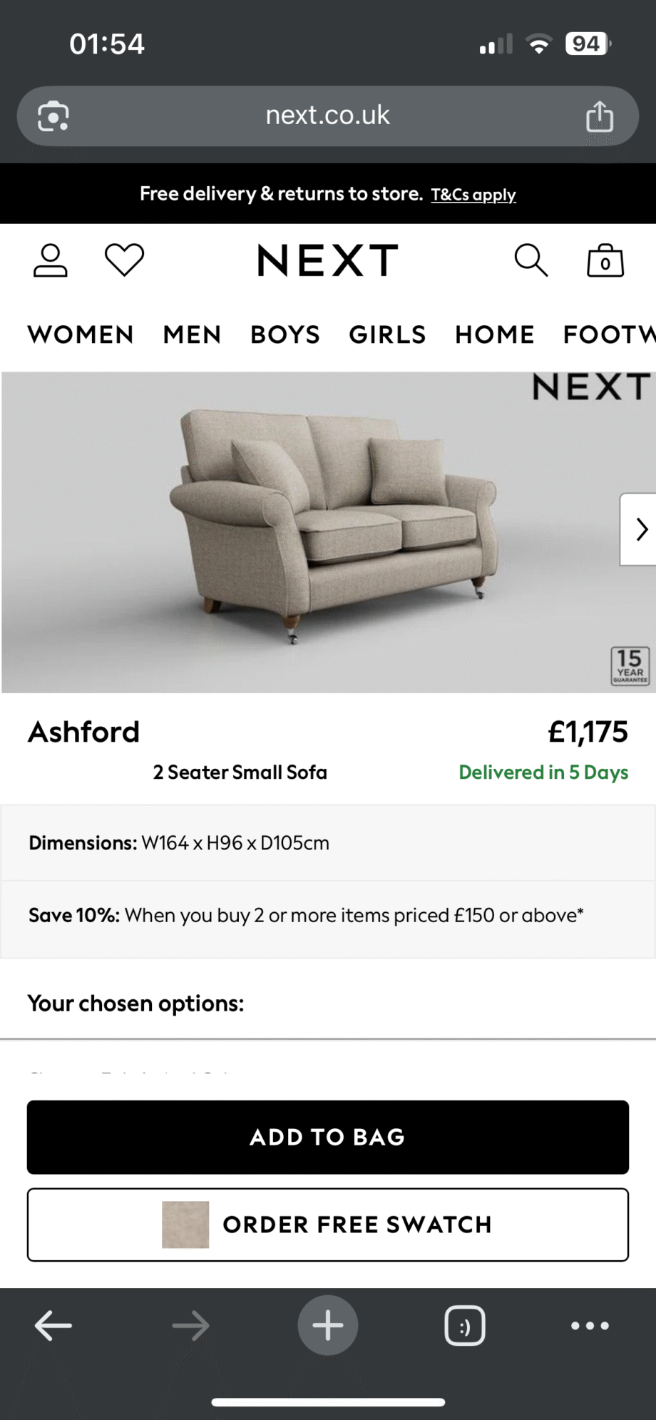 Next 2 seater