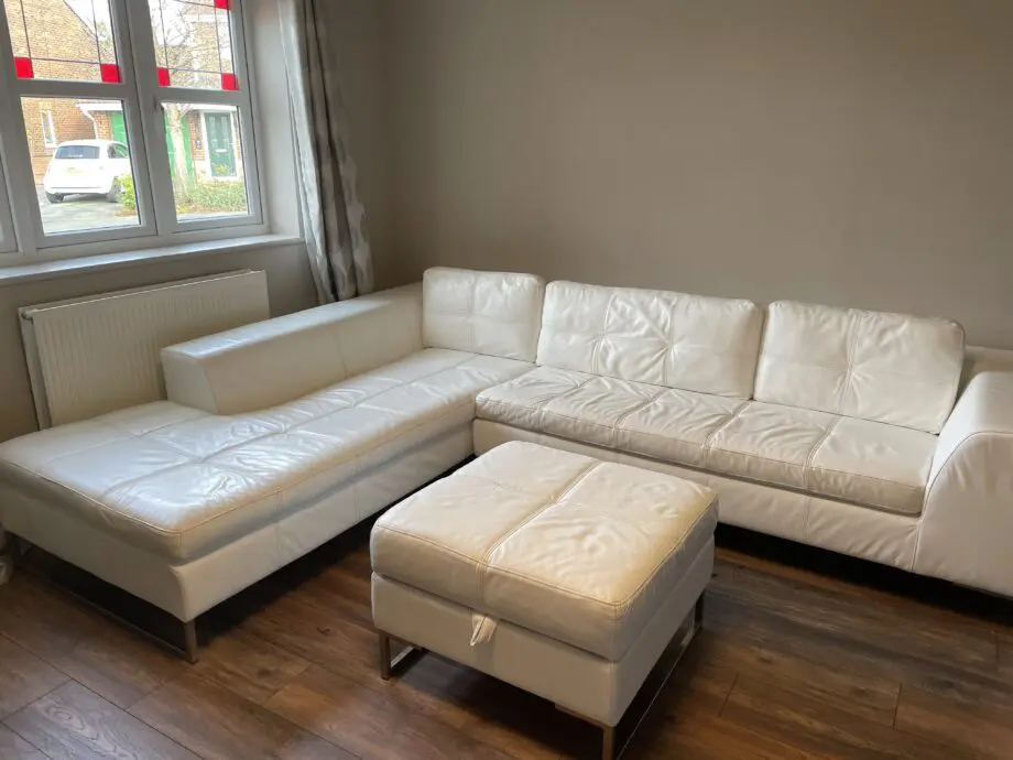 Leather corner sofa