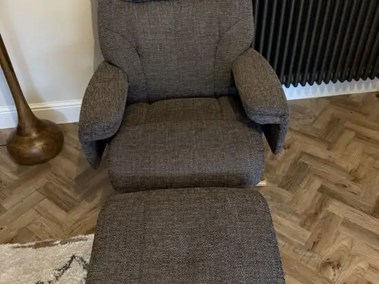 DFS Capri recliner swivel chair and footstool