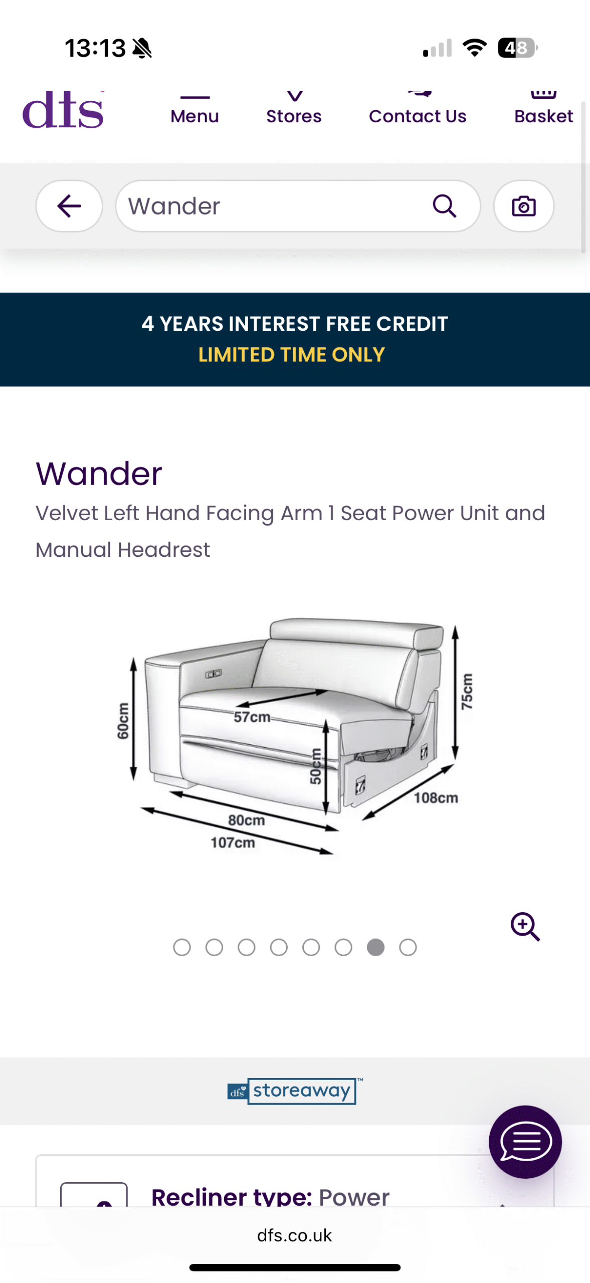 DFS Wander velvet 3 and 2 seater sofa