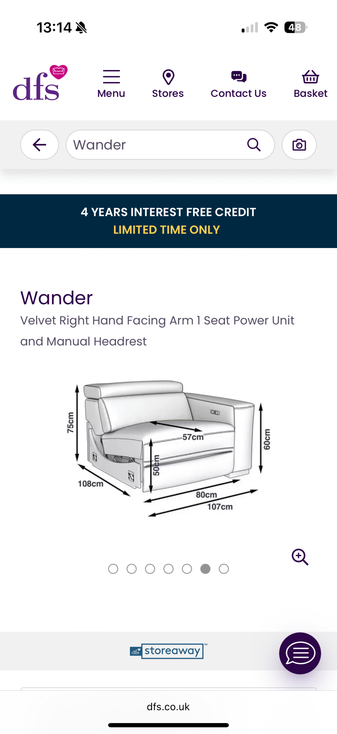 DFS Wander velvet 3 and 2 seater sofa