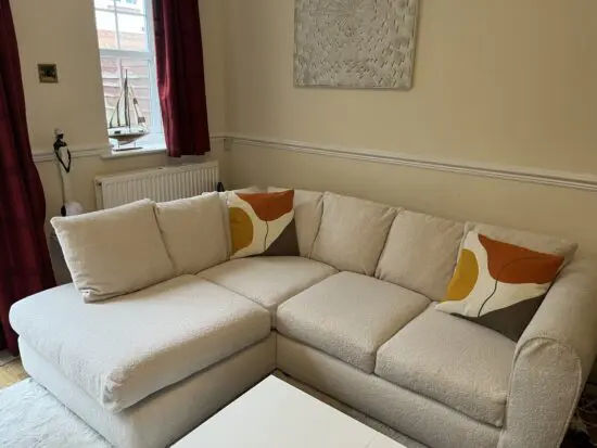 Dunelm L-Shaped Bouclé Sofa – Great Condition