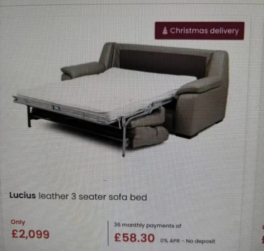 Lucius Leather 3 Seater Sofa Bed