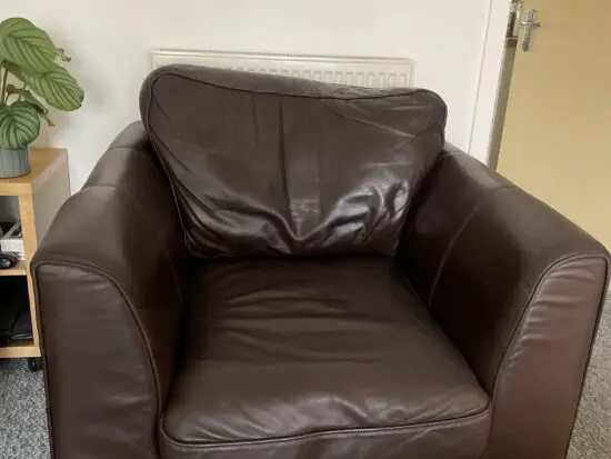 Italian Brown Leather Armchair