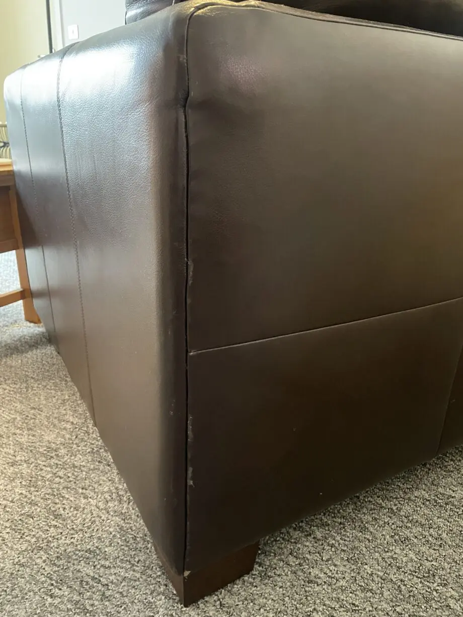 Italian Brown Leather Armchair