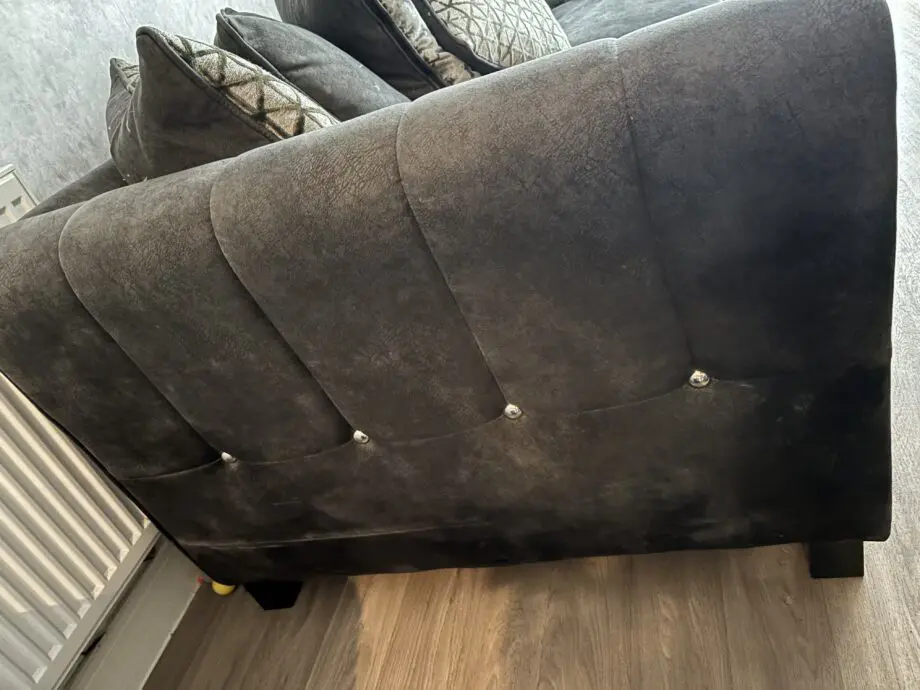 Furniture village- Mariah 3 Seater Fabric Pillow Back Sofa- Dapple Moleskin-Tri Chrome