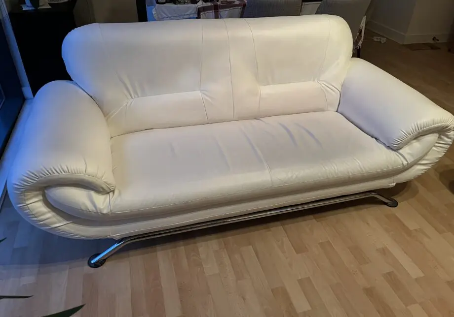 Honey Pot Furniture Sofa Nina Faux Leather, 3 seater, White