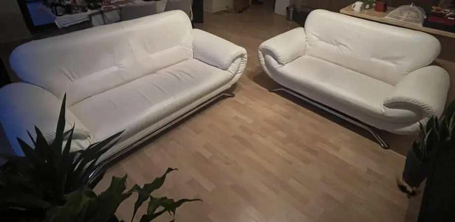 Honey Pot Furniture Sofa Nina Faux Leather, 3 seater, White