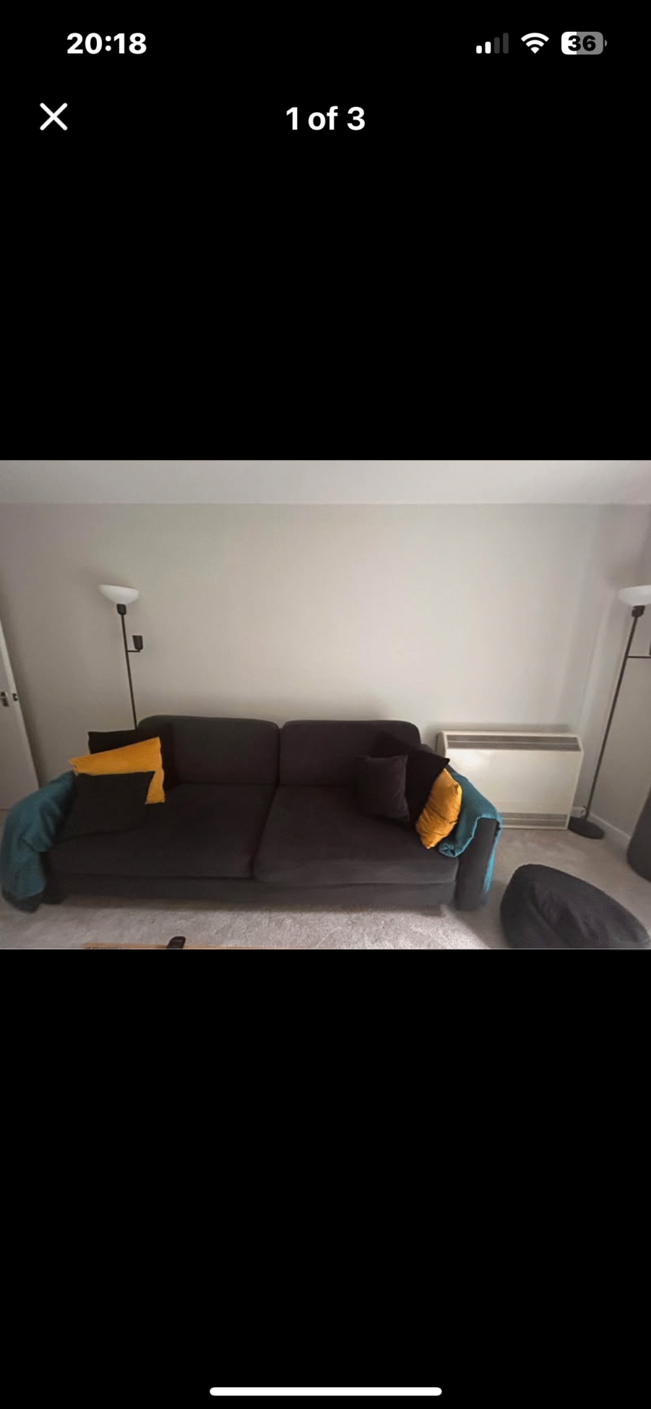 Dar grey sofa bed