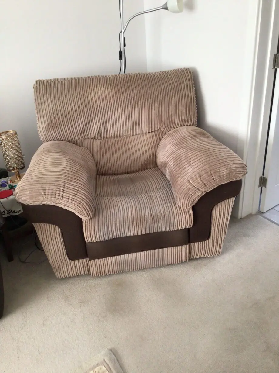 DFS two tone brown corner sofa