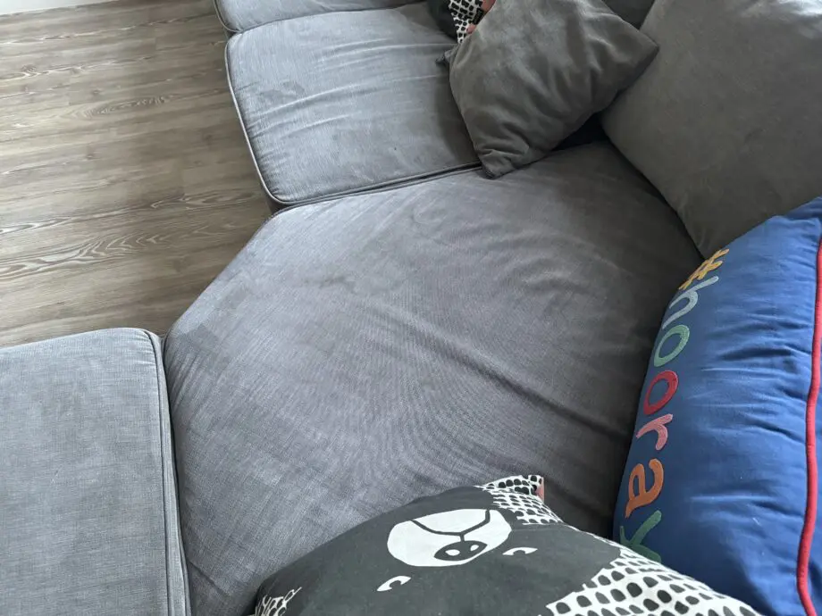 Made.com grey corner curve sofa