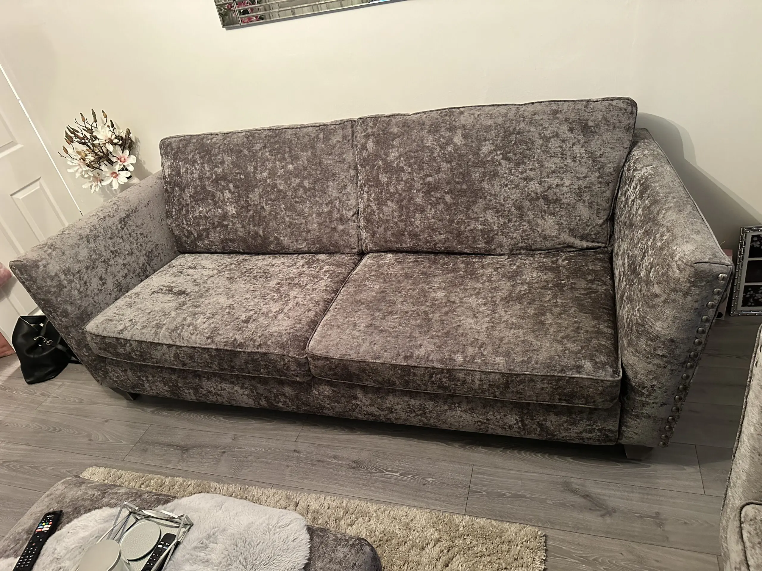 4 seater sofa , 2 seater snuggle chair and foot stool