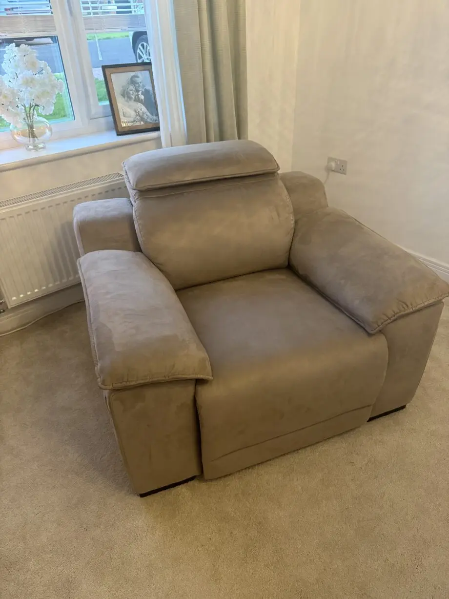Sofology Benz Reclining Sofa, Chair and Footstool