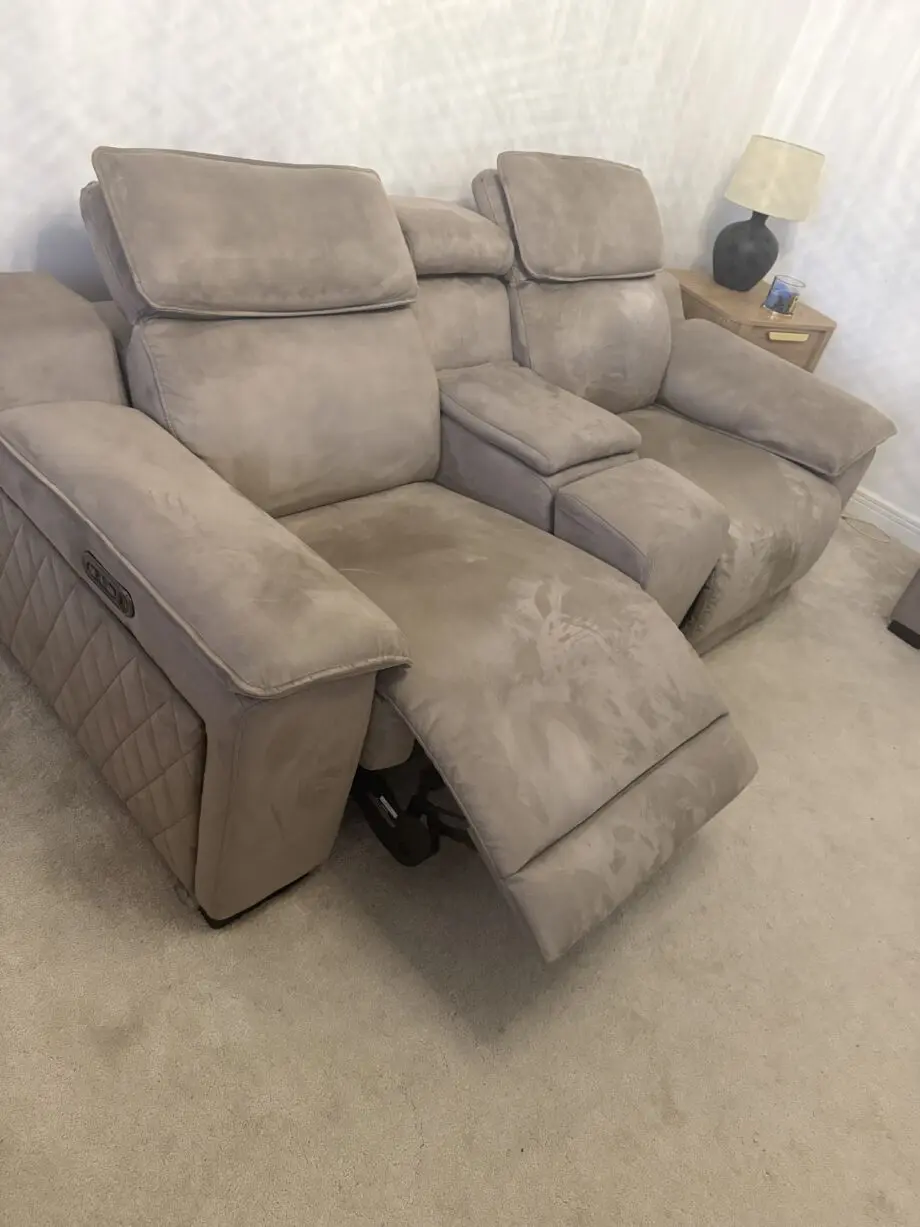 Sofology Benz Reclining Sofa, Chair and Footstool