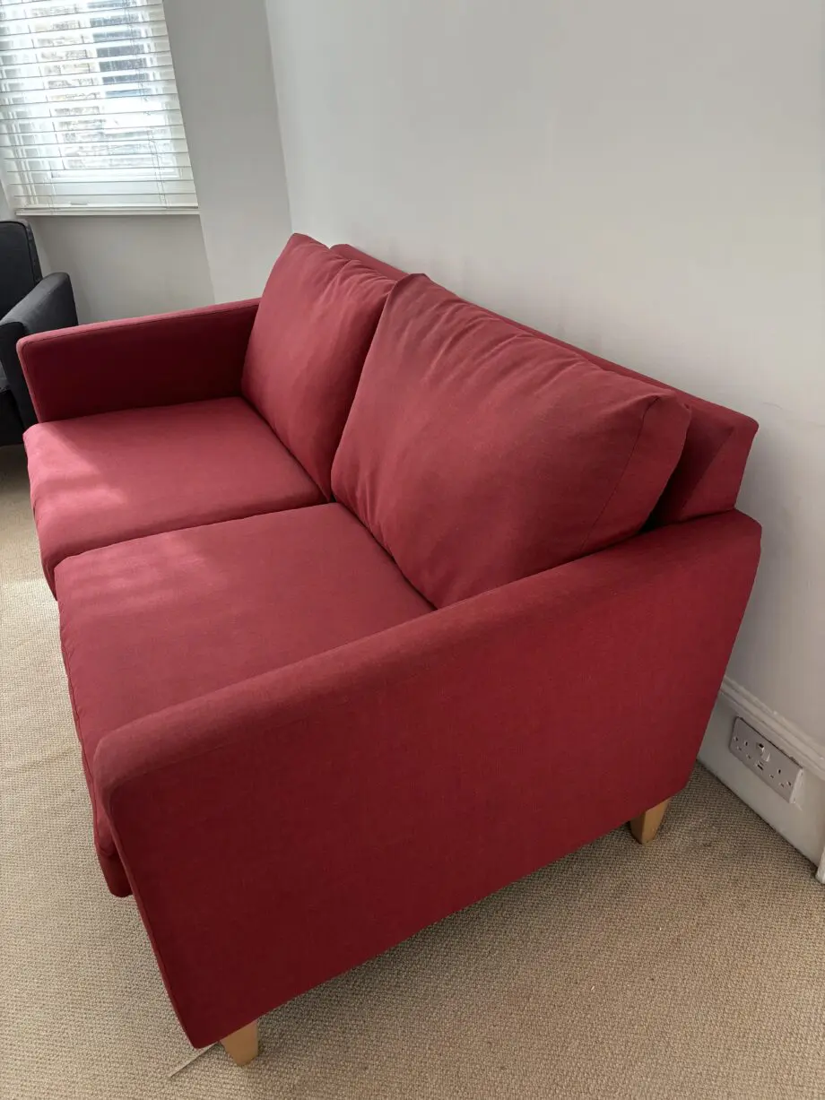 John Lewis Plain Red 2 seater sofa