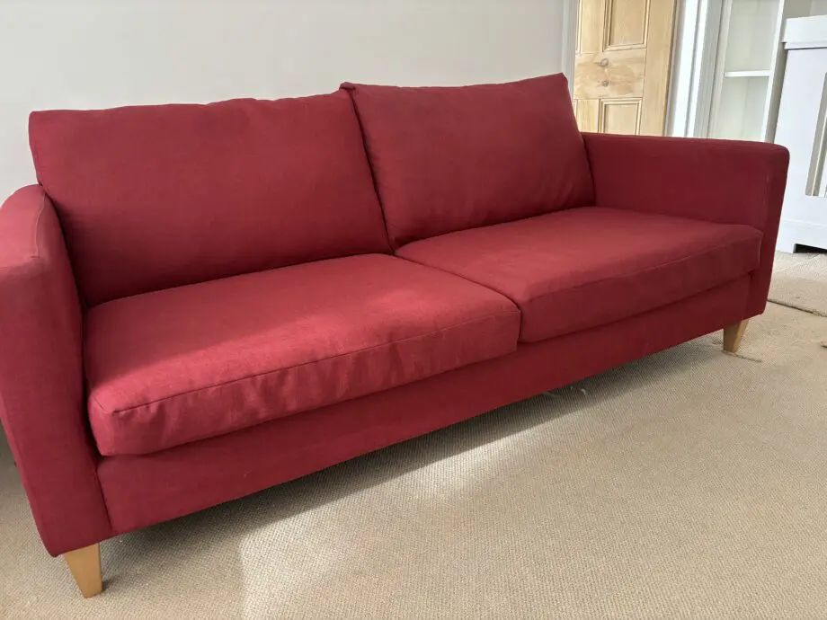 John Lewis Plain Red 2 seater sofa