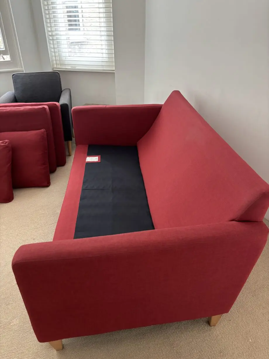 John Lewis Plain Red 2 seater sofa