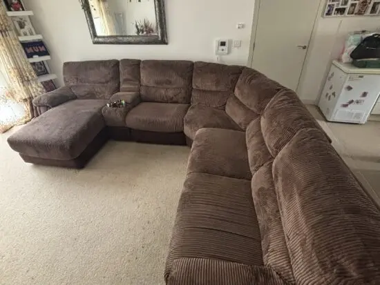 L-Shaped Corner Sofa with Two Recliners – Detachable Sections