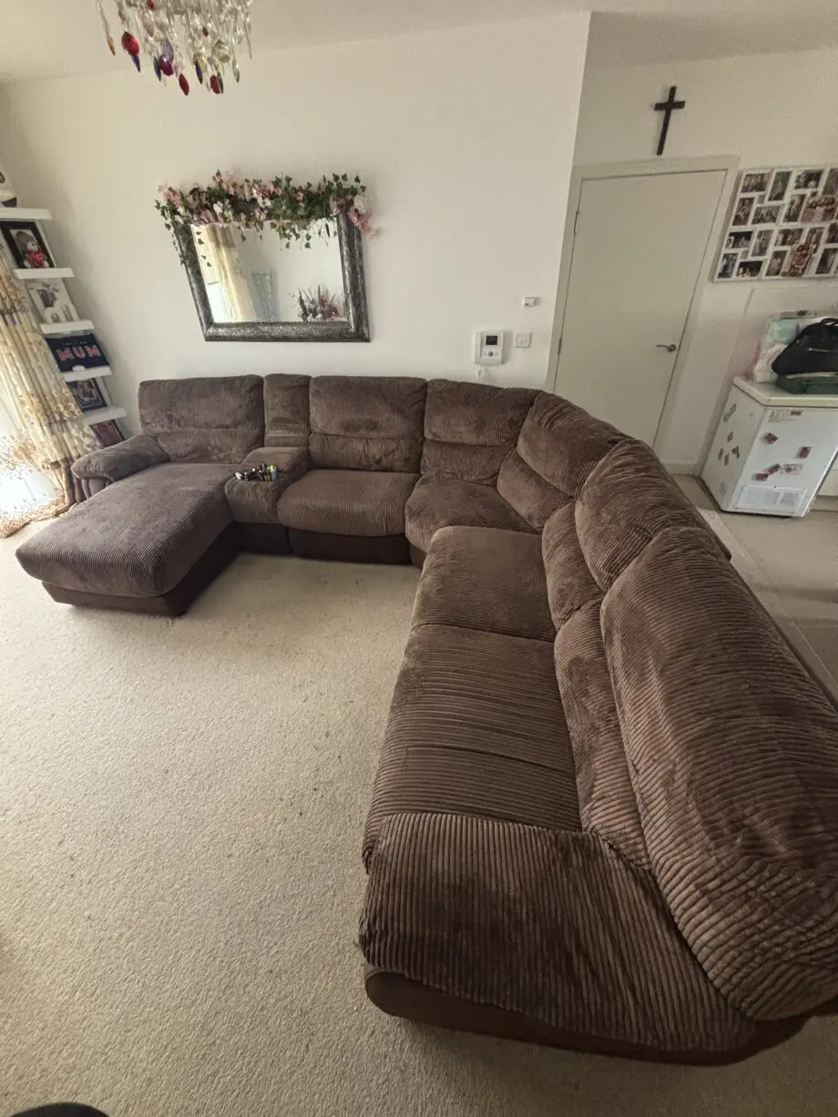 L-Shaped Corner Sofa with Two Recliners – Detachable Sections