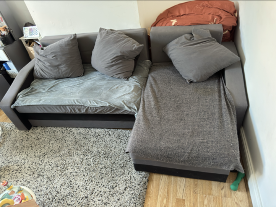 Grey 3-seater sofa