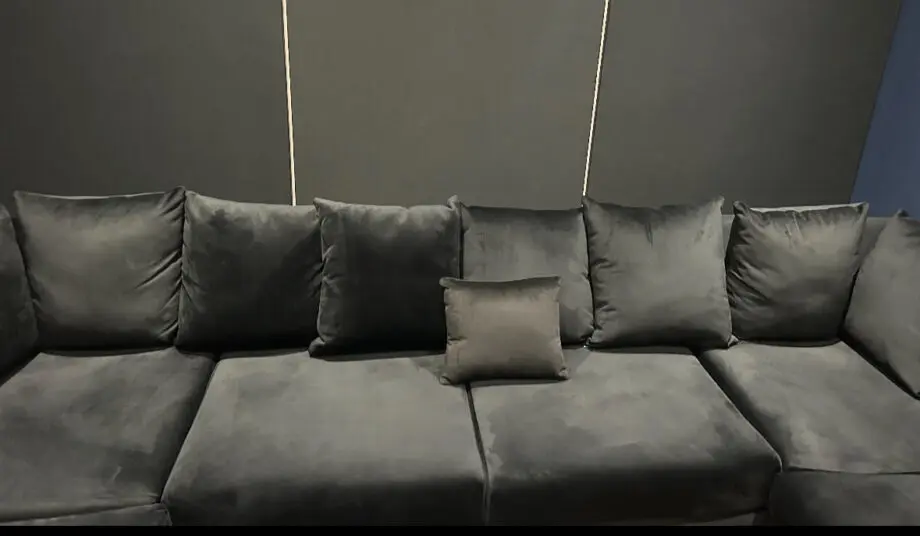 Luxury cinema/reception VERONA Plush Velvet U Shape Fabric Corner Sofa