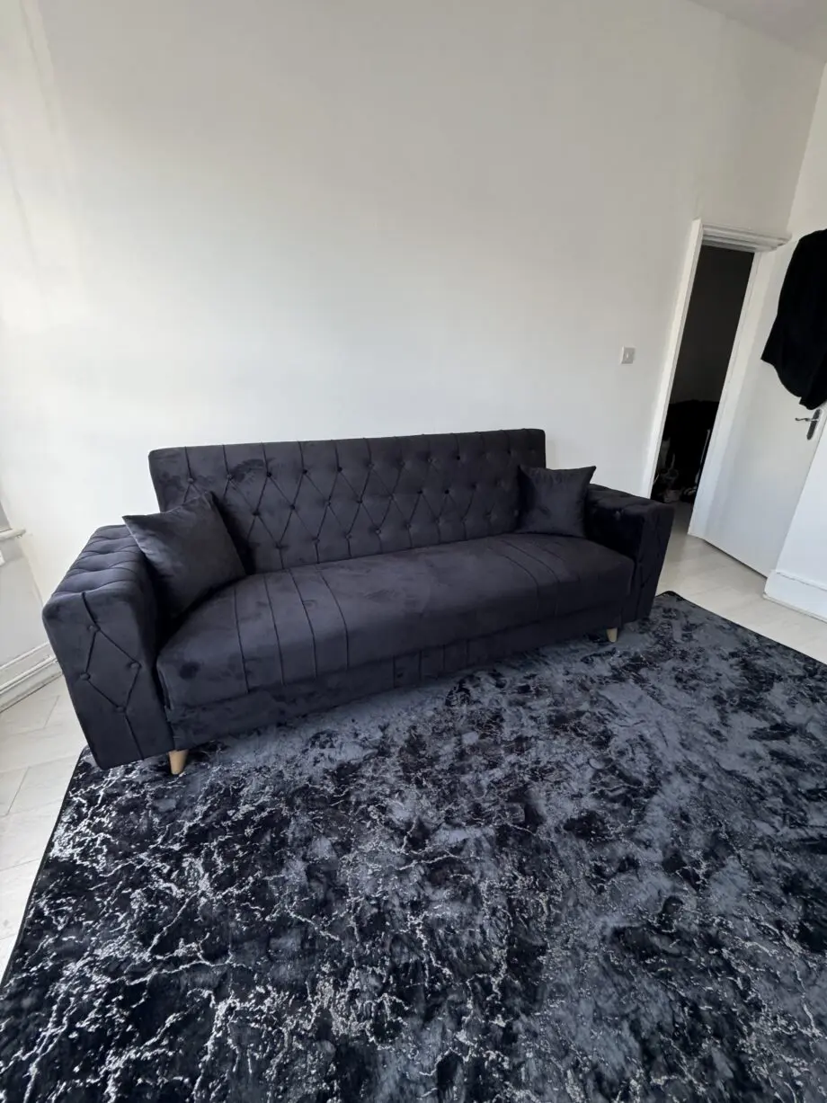 Modern Black Velvet Sofa Bed