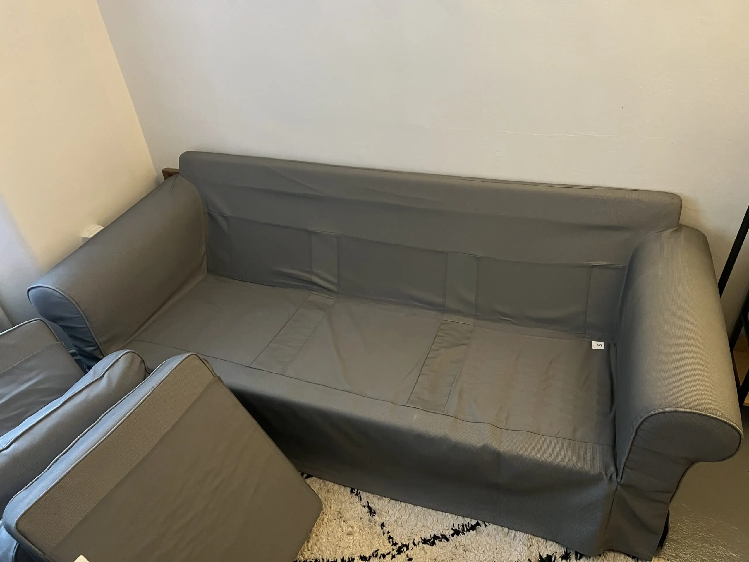 IKEA EKTORP 3 Seater Grey Sofa AND Brand New Set Of Covers