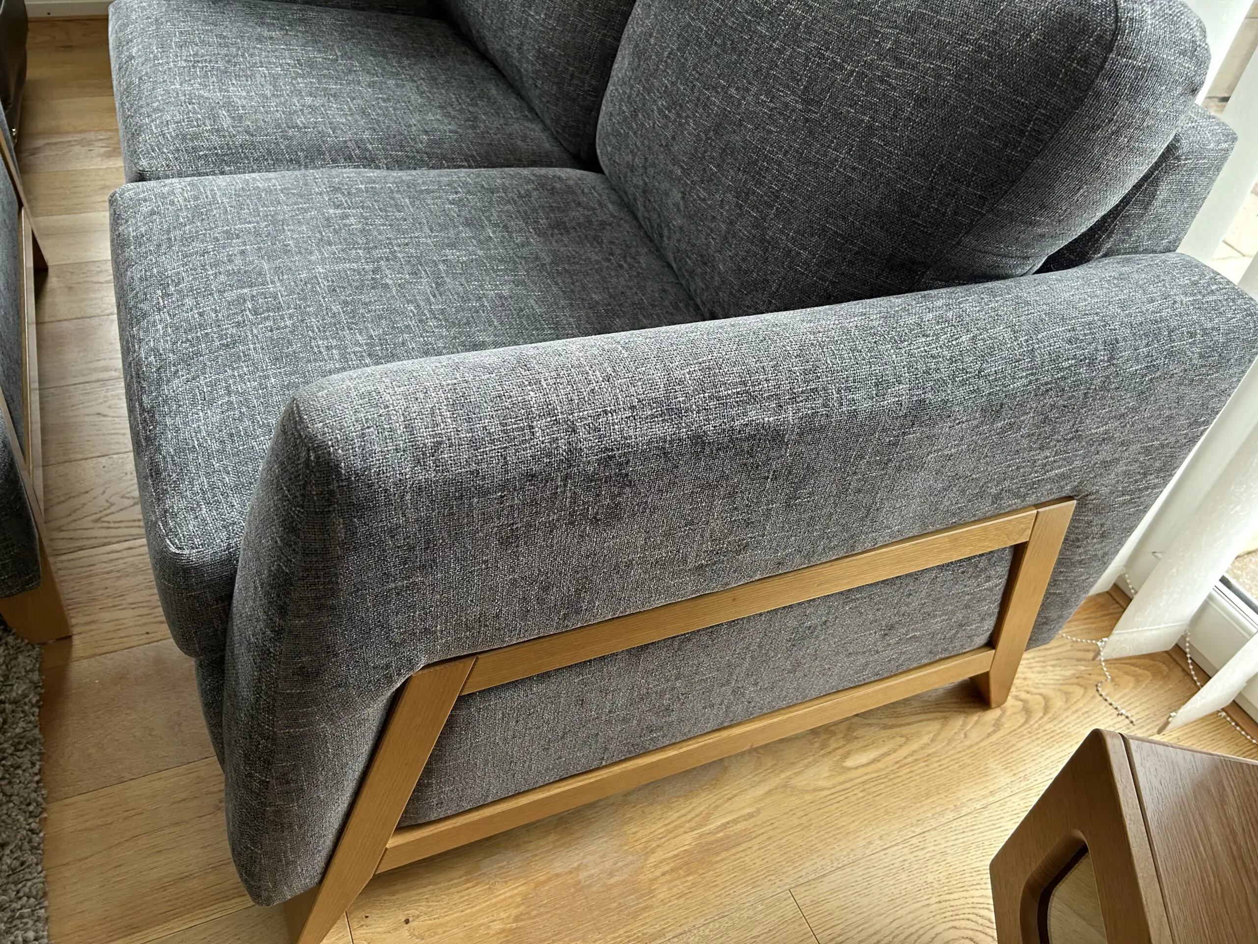 2 seater and 3 seater Grey Material Settee