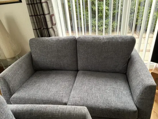 2 seater and 3 seater Grey Material Settee