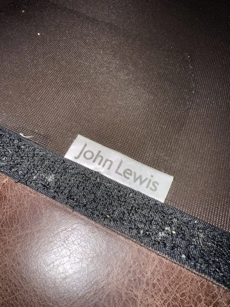 John Lewis Distressed Brown Leather Sofa Suite – Excellent Condition