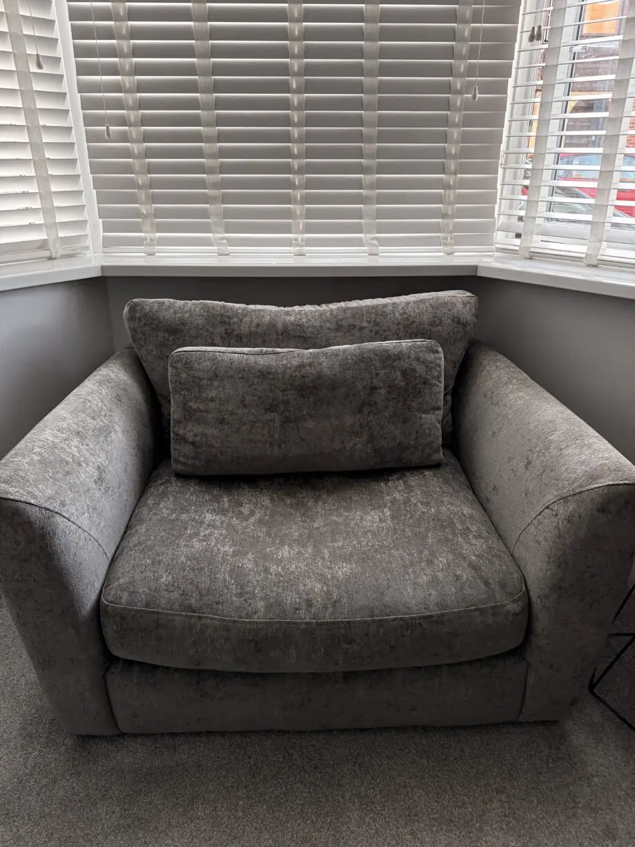 Dunelm Esther, Grey Chenille, 3 seater sofa & cuddler
