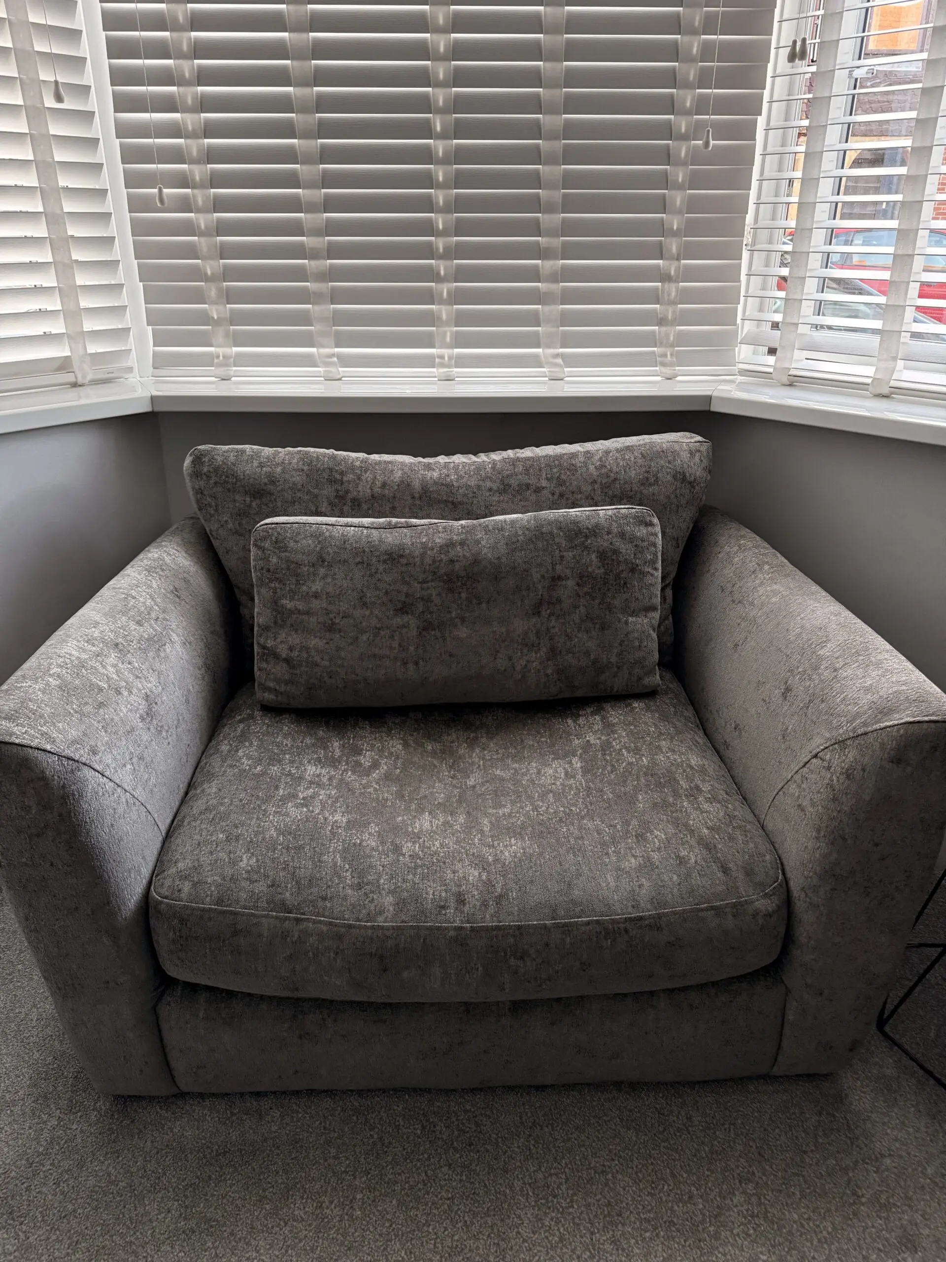 Dunelm Esther, Grey Chenille, 3 seater sofa & cuddler