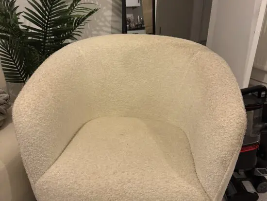 Lizzy Boucle White Armchair