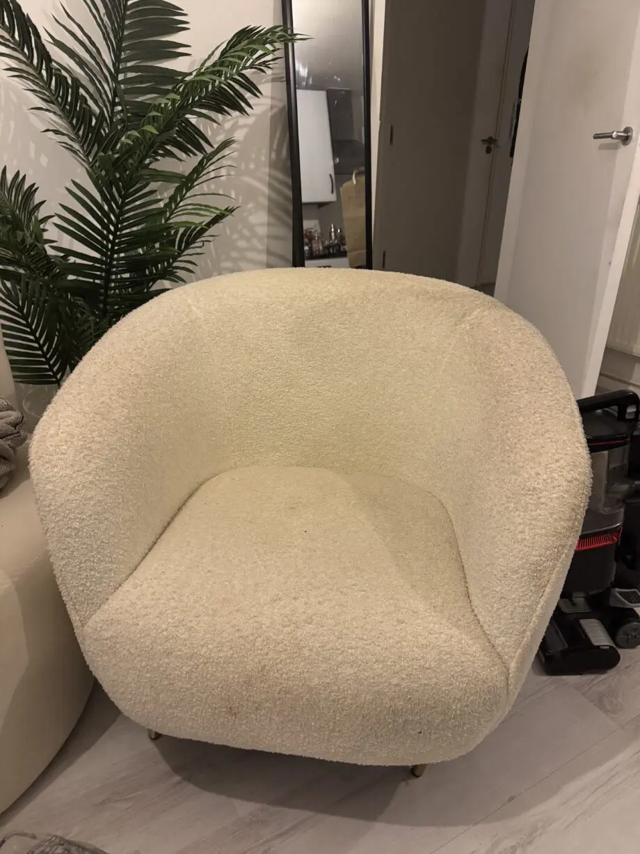 Lizzy Boucle White Armchair