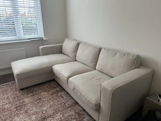 Soho Left Hand Storage Chaise Sofa in Beige