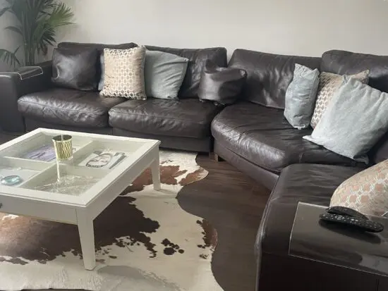 🛋️ Natuzzi brown leather Corner Sofa – Made in Italy