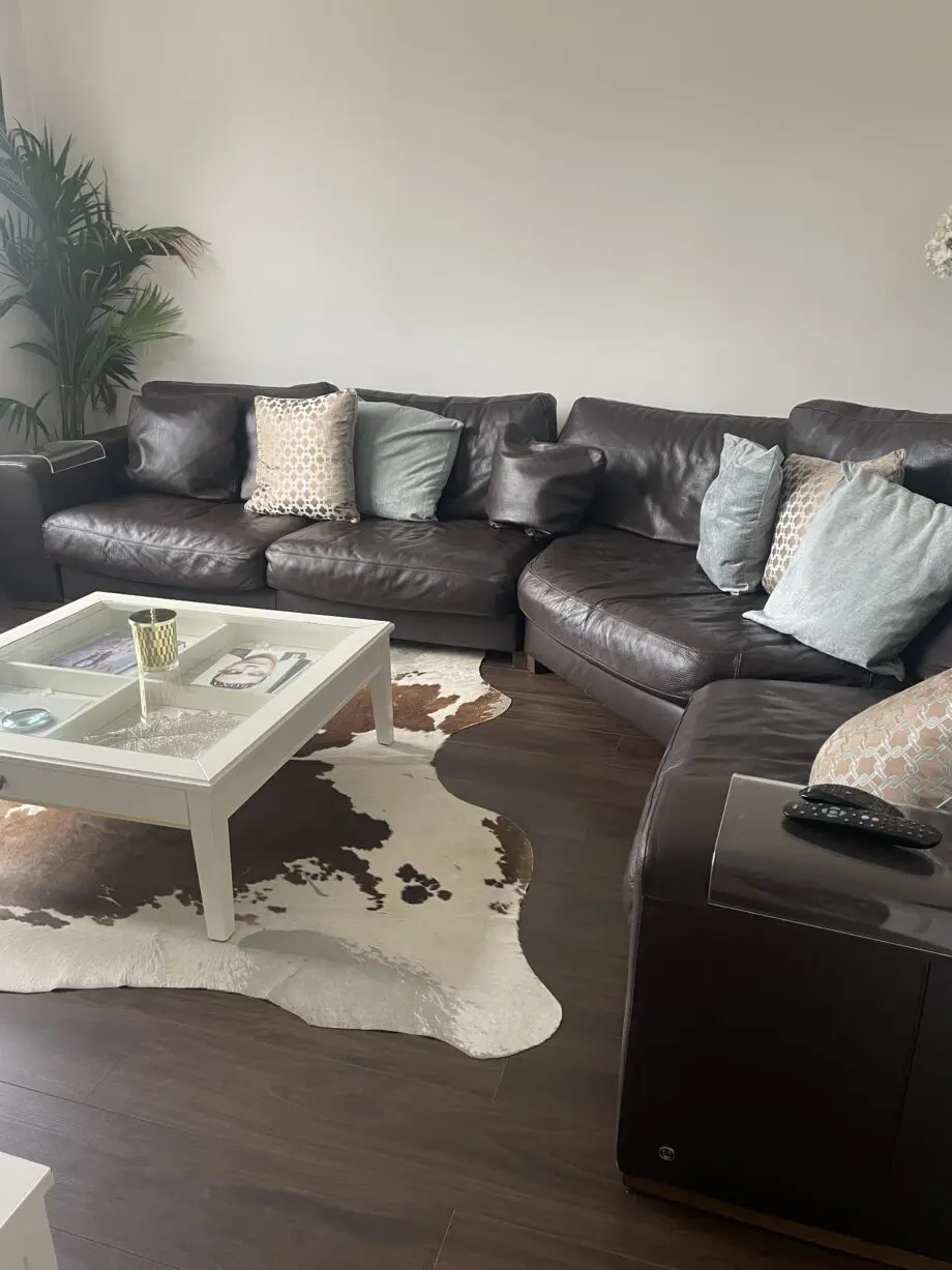 🛋️ Natuzzi brown leather Corner Sofa – Made in Italy