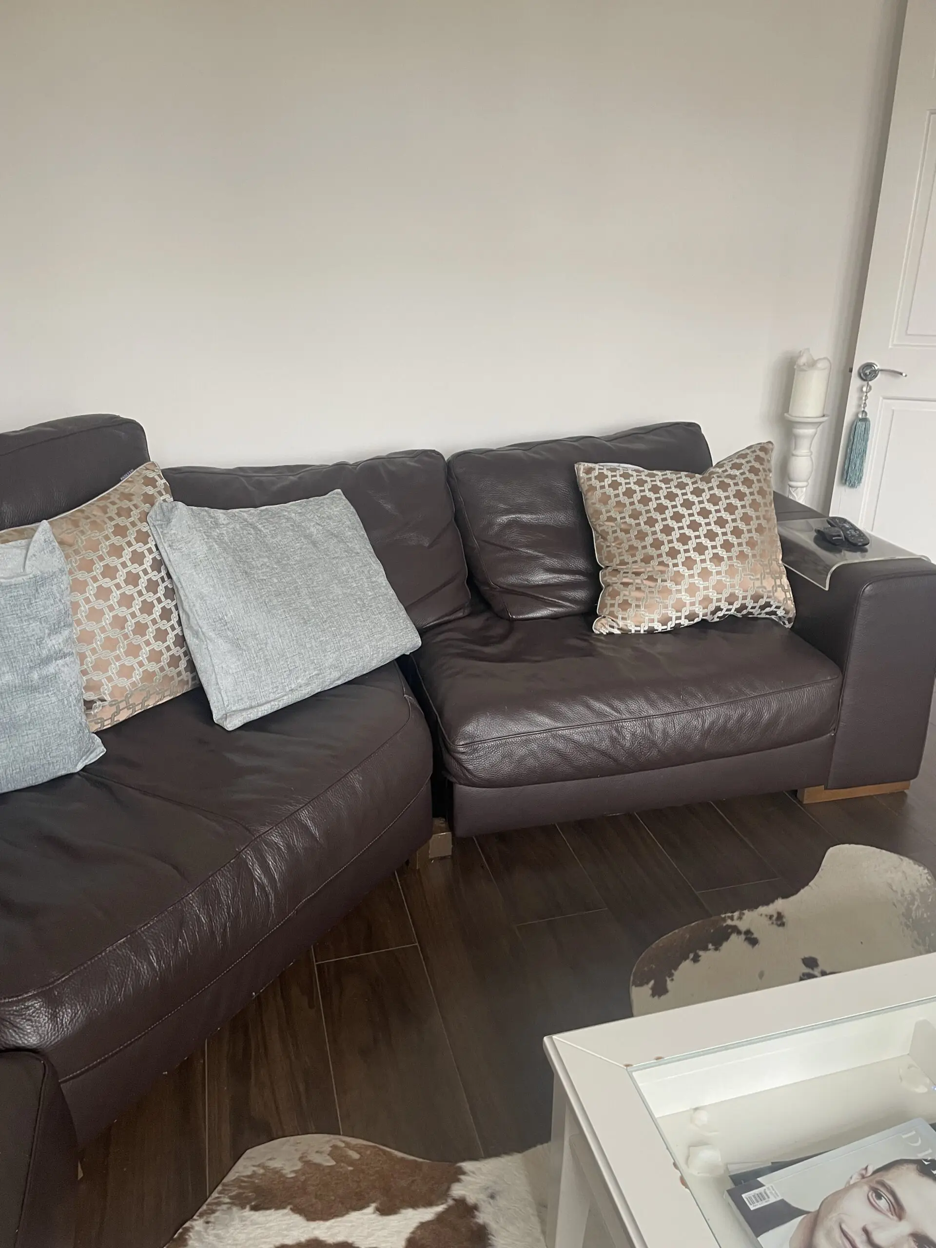 🛋️ Natuzzi brown leather Corner Sofa – Made in Italy