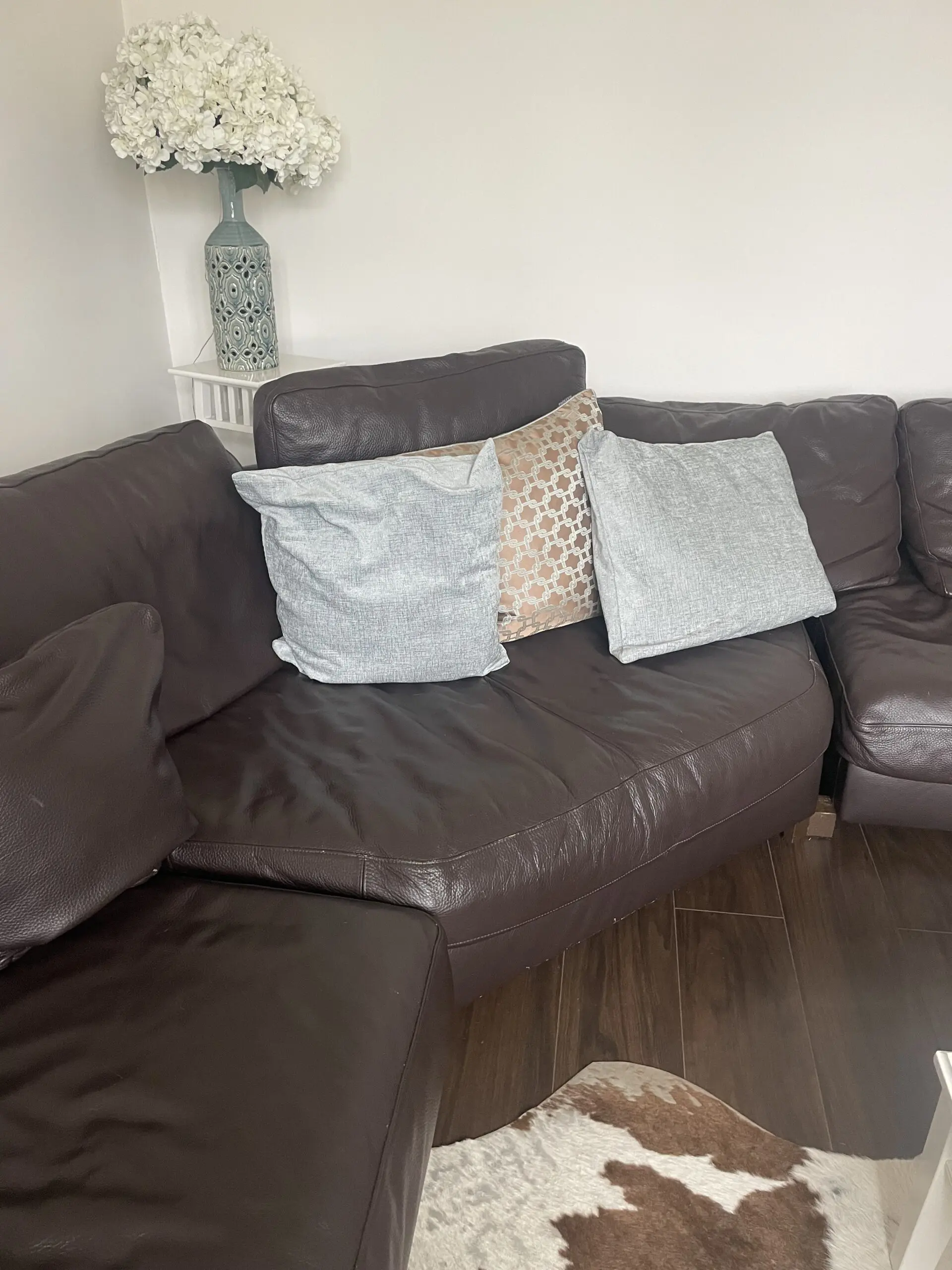 🛋️ Natuzzi brown leather Corner Sofa – Made in Italy