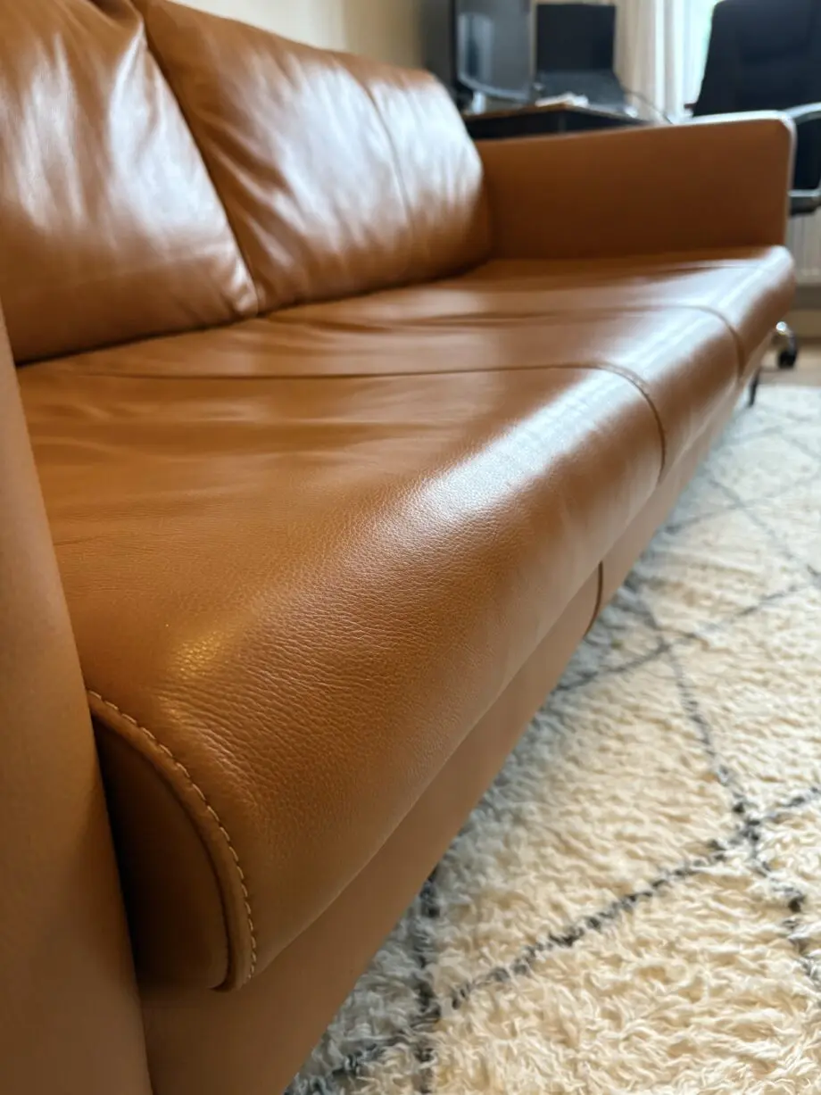 Real Leather Tan Sofa from Sofology