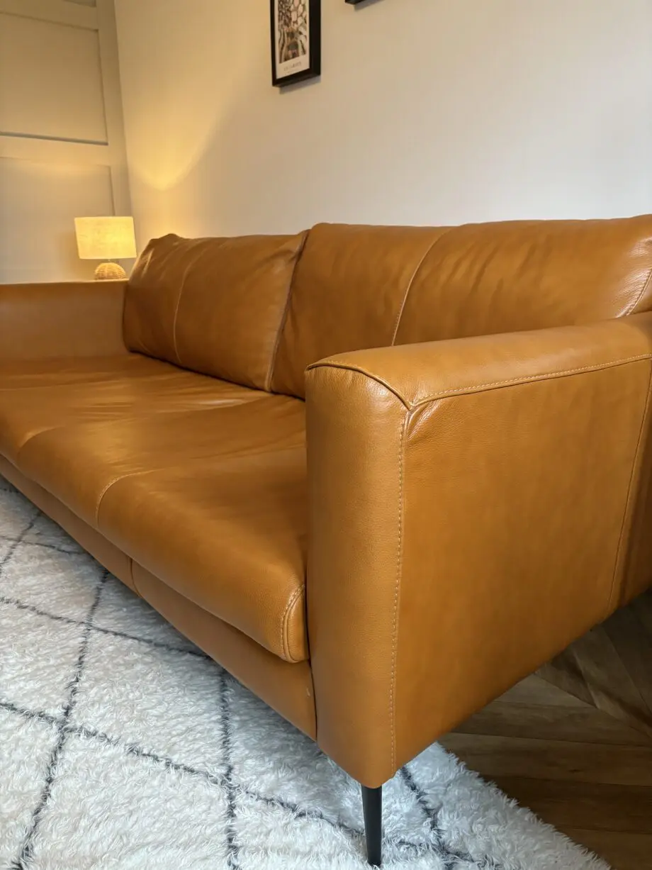 Real Leather Tan Sofa from Sofology