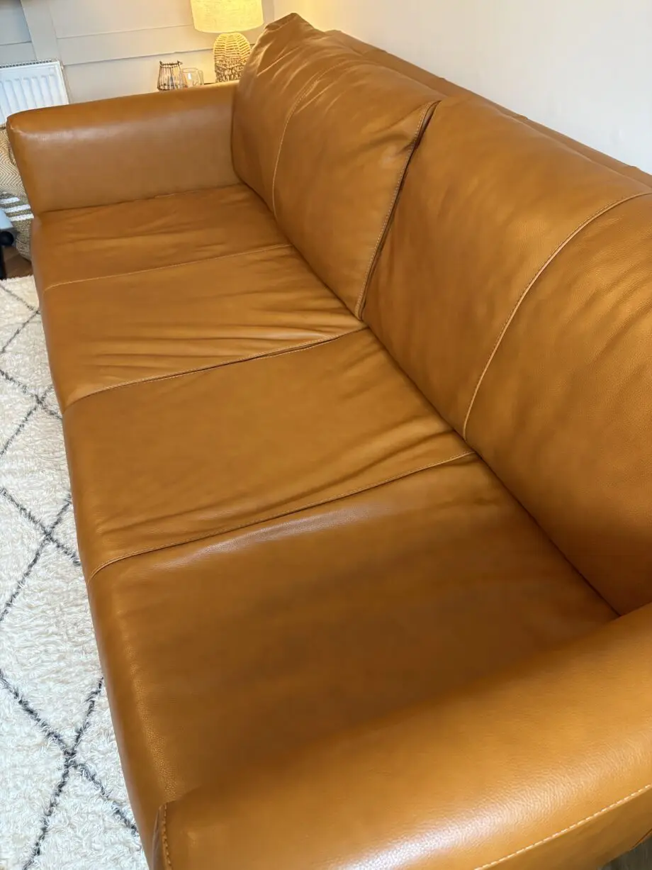 Real Leather Tan Sofa from Sofology