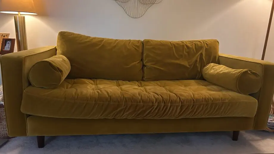 Made Gold velvet Scott 3 seater sofa