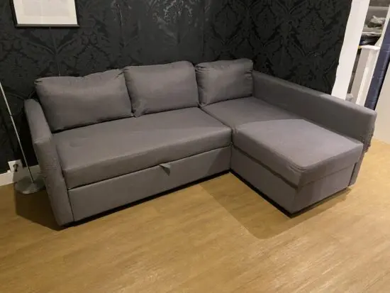 Amazon Brand Grey L-Shaped Corner Sofa with Right Side Chaise and Pull Out Sofa Bed